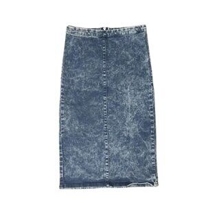Vintage Topshop Moto Acid Wash Denim Pencil Skirt 28